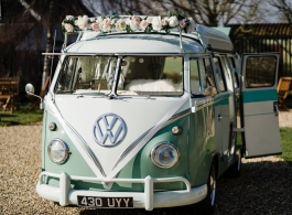 1960 VW Spiltscreen Campervan wedding hire in Guildford